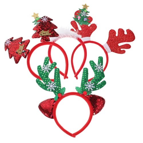 TOBBOMEY 4 Stück Weihnachts Haarschmuck mit Rentiergeweih und Weihnachtsbaum Stirnband Lustige Xmas Accessoires für Erwachsene und Einfach zu Tragen Festliche Party Deko TOBBOMEY 4 Stück Weihnachts Haarschmuck mit Rentiergeweih und Weihnachtsbaum Stirnband Lustige Xmas Accessoires für Erwachsene und Einfach zu Tragen Festliche Party Deko von TOBBOMEY