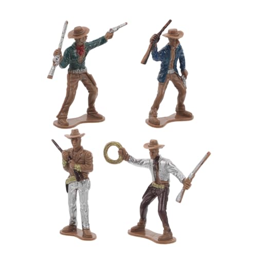 TOBBOMEY 4 Stück Western-Cowboy-Modell Cowboy Und Figuren Westen Partydekorationen Im Thema Statue Plastik von TOBBOMEY