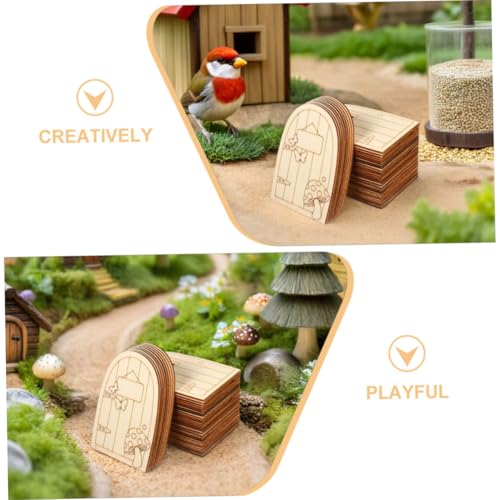 TOBBOMEY 45 Stück Teiliges Mini Feentüren für Garten und Baumdekoration Unbemalte DIY Miniatur-tür mit Künstlerischem Design Glatte Oberfläche Vielseitig für Minihäuser und Kreative von TOBBOMEY