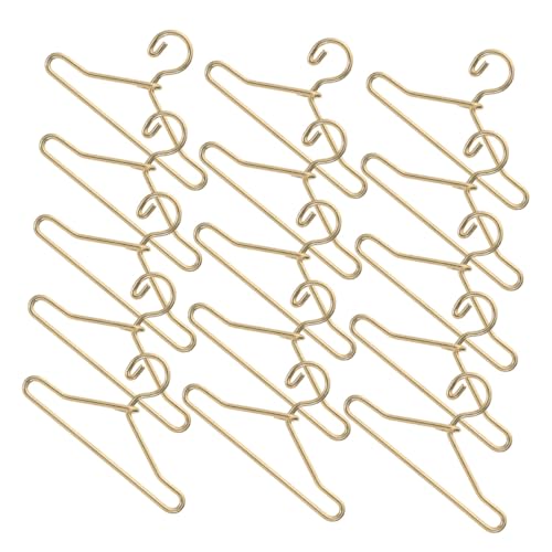 TOBBOMEY 45 Stück Teiliges Mini Kleiderbügel aus Realistische Puppenschrank Aufhänger Stabile Goldfarbene Mini House Hangers für Puppenkleidung und Dollhouse Zubehör von TOBBOMEY
