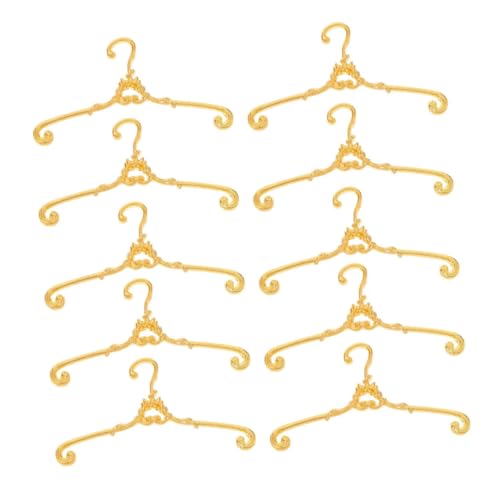 TOBBOMEY 48 Stück Teiliges Miniatur Metall Kleiderbügel Vintage Design Realistische Puppenhaus Garderobe Hänger für Puppenkleidung Aufbewahrung und Display für Kreative Spielwelten von TOBBOMEY