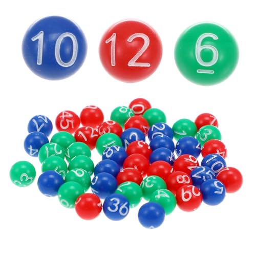 TOBBOMEY 49 Stück Teiliges Lotteriebälle mit Zahlen aus Robustem Kunststoff Farblich Gestaltet Leicht und Kompakt für Verlosungsspiele Bingo und Partyaktivitäten Lesbare Zahlen für von TOBBOMEY