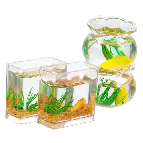 TOBBOMEY 4Stücke Koi Fisch Tank für Puppenhaus Dekoration Realistisches Design für Wohnkultur und Tischmittelstücke TOBBOMEY 4Stücke Koi Fisch Tank für Puppenhaus Dekoration Realistisches Design für Wohnkultur und Tischmittelstücke von TOBBOMEY