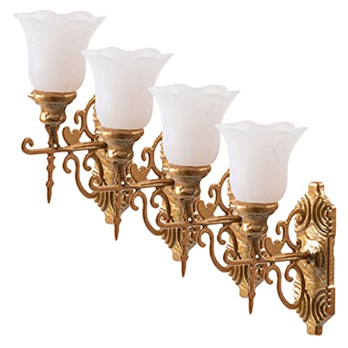 TOBBOMEY 4Stücke LED Wandlampen Winzige Wandlampe für Puppenhaus Dekoration Licht Einfache Installation für Kreative Sandtisch Modelle und Mikrolandschaften TOBBOMEY 4Stücke LED Wandlampen Winzige Wandlampe für Puppenhaus Dekoration Licht Einfache Installation für Kreative Sandtisch Modelle und Mikrolandschaften von TOBBOMEY