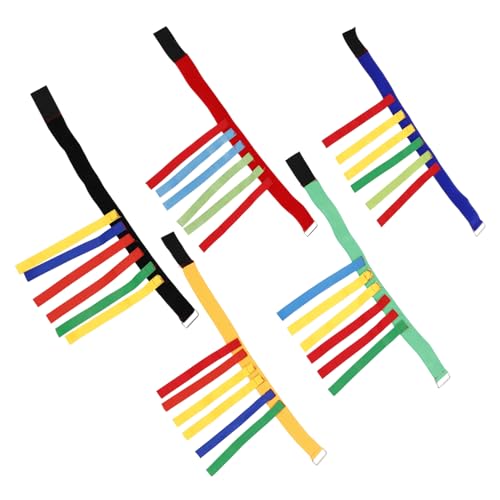 TOBBOMEY 5 Sätze Teiliges Reaktions Training Waist Belt mit Bunten Bändern Interaktives Teamwork Outdoor Sport Spielerisches Fang Jagen Spiel zur Sozialer Fähigkeiten von TOBBOMEY