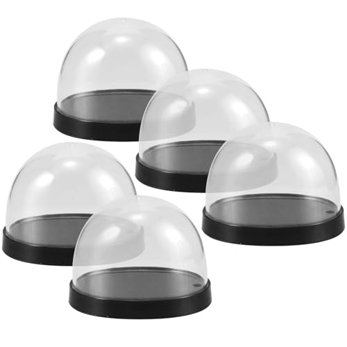 TOBBOMEY Vielseitige Cloche-kuppeln Aus Kunststoff 5 Sätze Dekorativer Kuppeln Zur Blumenpräsentation Mini-cloche-tablett-basis von TOBBOMEY