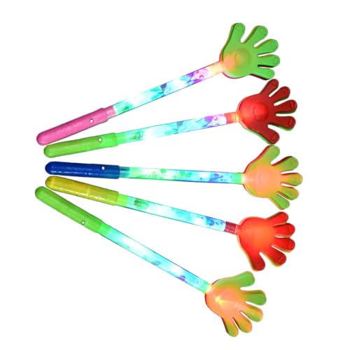 TOBBOMEY 5 Stück Teiliges Fluoreszierendes Handklatschen Leuchtende Fünf Finger Handklatscher aus Umweltfreundlichem Kunststoff Laute Geräuschmacher für Sportveranstaltungen Partys und von TOBBOMEY