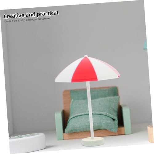 TOBBOMEY 5 Stück Teiliges Mini Strandschirm Bunte Miniatur Sonnenschirme für Puppenhaus Dekoration Leichte Stabile Miniatur Strandaccessoires für DIY Garten von TOBBOMEY