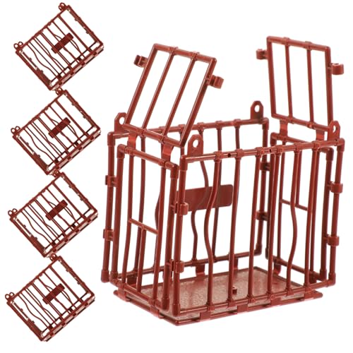 TOBBOMEY 5 Stück Teiliges Miniatur tierkäfig Kunststoff Hoher Mini hauskäfig für Sandtisch Dekoration Langlebiges DIY zubehör für Puppenhaus und Kreative Wohnszenen von TOBBOMEY
