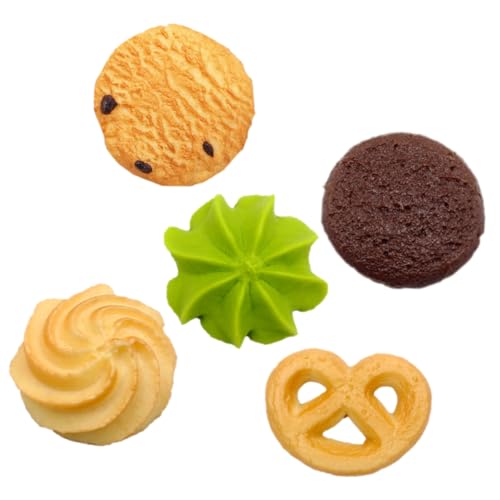 TOBBOMEY 5 Stück Teiliges Realistisches Keksmodell Künstliche Kekse Simulation Dekorative Fotorequisiten für Bäckerei Küchendekor Candybar und Verkaufsdisplay Vielseitige Deko für Zuhause von TOBBOMEY