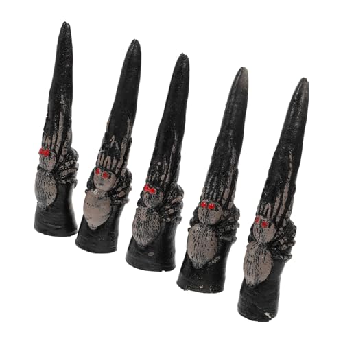 TOBBOMEY Halloween Hexenfinger Gefälschte Nägel Spinnenfinger Requisiten 5 Stücke Maskerade Nagel Dekorationen Für Party TOBBOMEY Halloween Hexenfinger Gefälschte Nägel Spinnenfinger Requisiten 5 Stücke Maskerade Nagel Dekorationen Für Party von TOBBOMEY