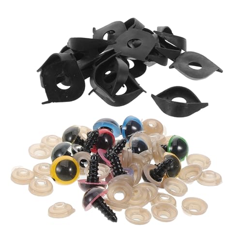 TOBBOMEY 50 Sets Bastelpuppenaugen Für Plüschtiere, 14 Mm, Sicherheitsaugen Aus Kunststoff Mit Unterlegscheiben Für DIY-stofftiere, Plüschtiere, Häkelbären, Spielzeug, Basteln von TOBBOMEY
