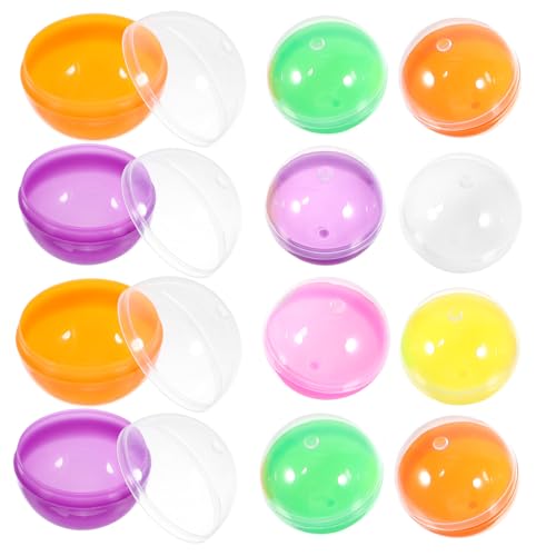 TOBBOMEY 50 Stück Bunte Leere Kunststoffkapseln Wiederverwendbare Befüllbare Multifunktionale und Geschenkverpackung für Osterkörbe Partys und Süßigkeitenautomaten von TOBBOMEY