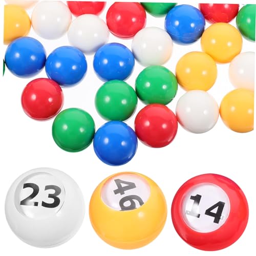 TOBBOMEY 50 Stück Bunte Lotteriekugeln mit Fensternummern Stabile Transparente Zahlen Bingo und Tombola Kugeln für Partyspiele Basteln Verlosungen und Unterhaltung von TOBBOMEY