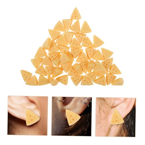 TOBBOMEY 50 Stück Miniatur Käse Modell Simulierte Käsefiguren aus Flexiblem Harz Realistische DIY Dekoration für Handyzubehör Bastelbedarf Kuchendeko Geschenkideen Vielseitig Einsetzbar von TOBBOMEY