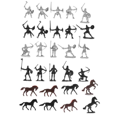 TOBBOMEY 56 Stück Teiliges Mittelalterliches Soldaten spielset aus Kunststoff Kreative Mini Figuren mit Rittern und Reitern Detailreiche Bastelmodelle für Sammler Sicheres für Ab Jahren von TOBBOMEY