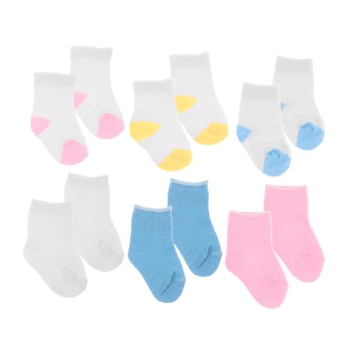 TOBBOMEY 6 Puppensocken Spielzeugsocken Puppen-Foto-Requisiten Socken So Tun Als Ob Puppe Zubehör Socken Für Puppe Mini-socken Puppe Kostüm Puppenzubehör Stoff von TOBBOMEY