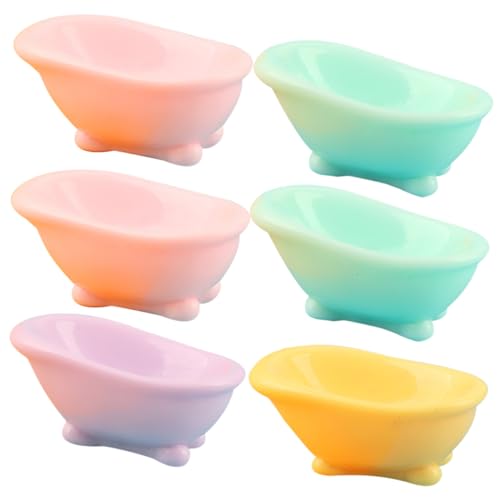 TOBBOMEY 6 Stück Badewanne, Mikrolandschaft, Mini Badewanne, Puppenhaus, Badezimmer, Badewanne, Puppenhausmöbel, Puppenhaus, Mini Badewanne, Winzige Badewanne, Mini Badewannenstatue, von TOBBOMEY