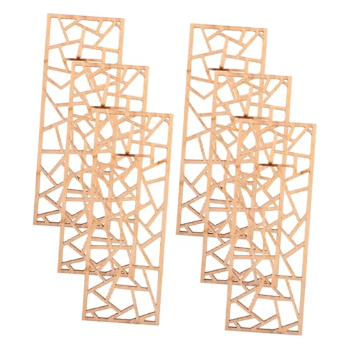 TOBBOMEY 6 Stück Chinesischer Stil Holzschirm Faltbarer Raumteiler für Puppenhaus Dekoration DIY Zubehör Beige Unbemalt für Gestaltung von TOBBOMEY