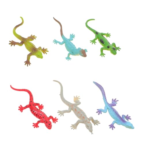 TOBBOMEY 6 Stück Eidechsenspielzeug, Kindereidechsenstatue, Kindereidechsendekoration, Reptiliendekor, Eidechsenfigur, Kindereidechsenornament, Lebensechte Eidechsenstatue, von TOBBOMEY