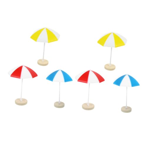 TOBBOMEY 6stücke Teiliges Miniatur Strandumbrellas Für Mikrolandschaftsdeko Wasserfeste Leichte Figuren Für Puppenhaus Und Garten Deko TOBBOMEY 6stücke Teiliges Miniatur Strandumbrellas Für Mikrolandschaftsdeko Wasserfeste Leichte Figuren Für Puppenhaus Und Garten Deko von TOBBOMEY