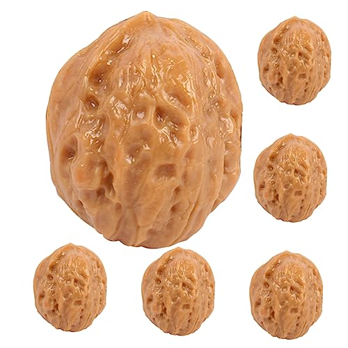 TOBBOMEY 6stücke Realistische Künstliche Walnüsse Deko Lebensechte Nussmodelle Für Wohn Und Büroräume Originelle Heimdekoration Leicht Zu Verstauen Witzige Accessoires von TOBBOMEY