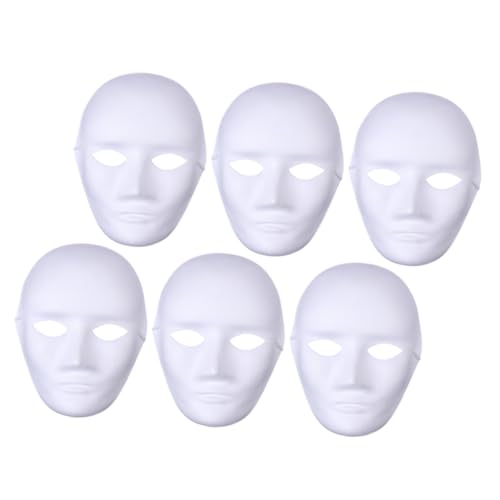 TOBBOMEY 6 Stück Leere Pappmaske für Männer zum Selbstbemalen DIY Party und Maskenball Maske Kinderfreundliche Bastelmasken für Karneval Fasching und Cosplay Individuell Gestaltbar von TOBBOMEY