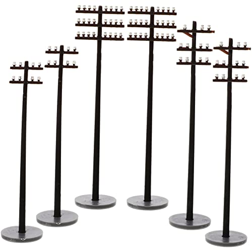 TOBBOMEY 6 Stück Mini Telefonmast, Mikrolandschaft, Sandtischdekoration, Mini Parkdekoration, Mikrolandschaft, Telegrafenmasten, Mini Gartenbedarf, Kinderspielzeug, DIY Telegrafenmasten, TOBBOMEY 6 Stück Mini Telefonmast, Mikrolandschaft, Sandtischdekoration, Mini Parkdekoration, Mikrolandschaft, Telegrafenmasten, Mini Gartenbedarf, Kinderspielzeug, DIY Telegrafenmasten, von TOBBOMEY