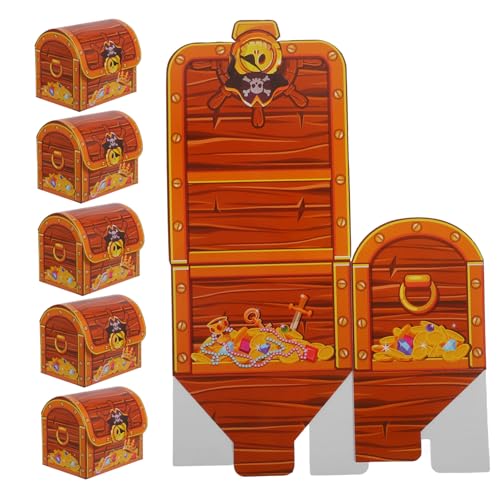 TOBBOMEY 6 Stück Piraten Schatztruhe Leichte Party Favor Boxen für Kindergeburtstag mit Kreativem Design und Dekorativem Look für Halloween und Piraten Mottoparty Jungen Mädchen TOBBOMEY 6 Stück Piraten Schatztruhe Leichte Party Favor Boxen für Kindergeburtstag mit Kreativem Design und Dekorativem Look für Halloween und Piraten Mottoparty Jungen Mädchen von TOBBOMEY