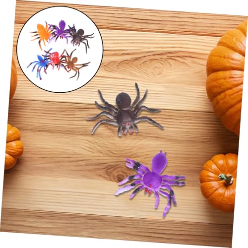 TOBBOMEY 6 Stück Realistische Farbwechsel Spinnen aus Resin Detailreiche Bunte Modelle für Halloween Dekorationen Gruselige Spinnen Nachbildung für Wasseraktivierte Spaßfiguren von TOBBOMEY