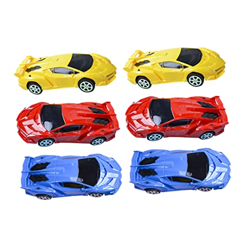 TOBBOMEY 6 Stück Reibungsauto, Entzückendes Baby Schiebeauto, Kunststoff Fahrzeugspielzeug, Trägheitsauto, Cartoon Autospielzeug, Kleines Schiebeauto Spielzeug, Cartoon Trägheitsfahrzeug von TOBBOMEY