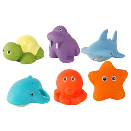 TOBBOMEY 6 Stück Teiliges Badespielzeug für Junge Mädchen mit Farbwechsel bei Lustige Quietschtier Designs Seestern und Sicherer Badewannenspaß für Kleinkinder Leicht und Tragbar für Pool TOBBOMEY 6 Stück Teiliges Badespielzeug für Junge Mädchen mit Farbwechsel bei Lustige Quietschtier Designs Seestern und Sicherer Badewannenspaß für Kleinkinder Leicht und Tragbar für Pool von TOBBOMEY