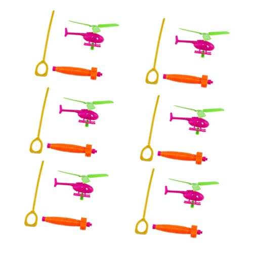 TOBBOMEY 6 Stück Teiliges Flugspielzeug für Bunte Fliegende Hubschrauber aus Flexiblem Stoßfestem Material Einfach zu Fliegen Kreatives Geschenk für Jungen und Mädchen für Zufällige Farbe von TOBBOMEY