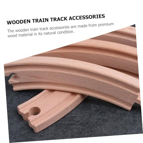 TOBBOMEY 6 Stück Teiliges Holzeisenbahn schienen Gebogene Gleise Kindersicheres Hochwertiges Holzspielzeug für Jungen und Mädchen Kompatibel mit Anderen Eisenbahnzubehörteilen von TOBBOMEY