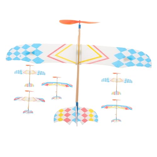 TOBBOMEY 6 Stück Teiliges Miniatur Gummiband Flugzeugmodell mit Robustem Leichtes Outdoor Segelflugzeugspielzeug für Wiederverwendbares Kleines Flugzeugmodell für Draußen TOBBOMEY 6 Stück Teiliges Miniatur Gummiband Flugzeugmodell mit Robustem Leichtes Outdoor Segelflugzeugspielzeug für Wiederverwendbares Kleines Flugzeugmodell für Draußen von TOBBOMEY