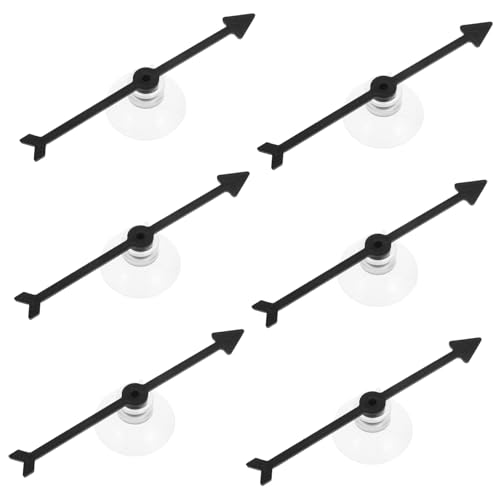 TOBBOMEY 6 Stück Teiliges Spielpfeil mit Saugnapfbasis Drehbarer Kunststoff Interaktives Party und Klassenzimmerzubehör Einfache Anbringung ohne Werkzeug Robust und Wiederverwendbar von TOBBOMEY