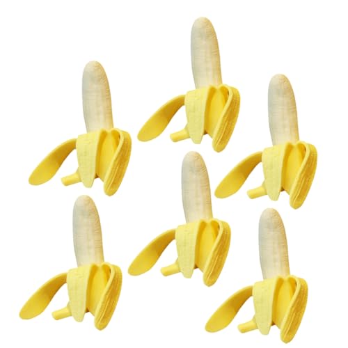 TOBBOMEY 6 Stück Teiliges Weicher Stressabbauender Bananen spielzeuge mit Geschältem Design Beruhigendes Fidget Erwachsene als Partydeko und Foto Requisiten von TOBBOMEY