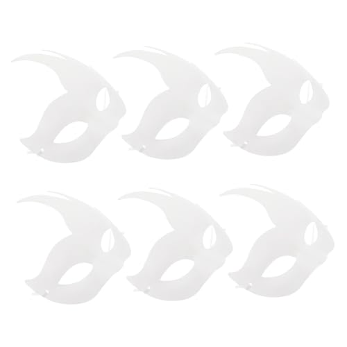 TOBBOMEY 6 Stück Weiße DIY Masken aus Pappmaché Unbemalte Cosplay Gesichts Masken Bastelmasken für Halloween Fasching Party für Erwachsene von TOBBOMEY
