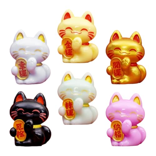 TOBBOMEY 6 Stücke Japanische Glückliche Katze Miniaturen Harz Miniatur Cartoon Glückliche Katze Figuren Harz DIY Katze Dekoration Für Desktop Blumentöpfe TOBBOMEY 6 Stücke Japanische Glückliche Katze Miniaturen Harz Miniatur Cartoon Glückliche Katze Figuren Harz DIY Katze Dekoration Für Desktop Blumentöpfe von TOBBOMEY