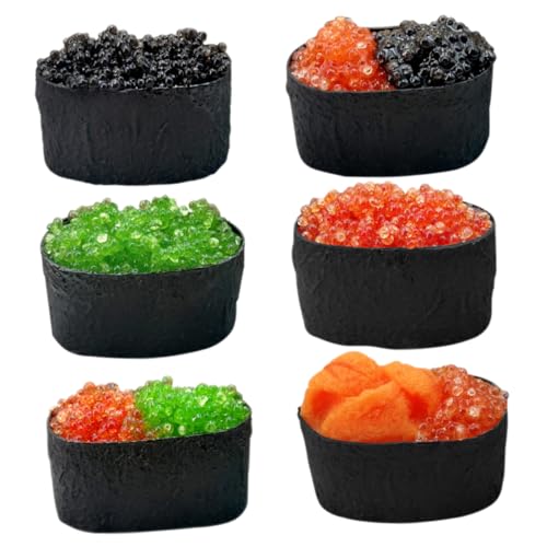 TOBBOMEY 6 Teiliges Simulations Sushi Modell, Realistisches Lebensmittelmodell, Simulations Lebensmittelmodell, Foto Requisiten, Lebensechtes Lebensmittelmodell, Restaurant Display von TOBBOMEY