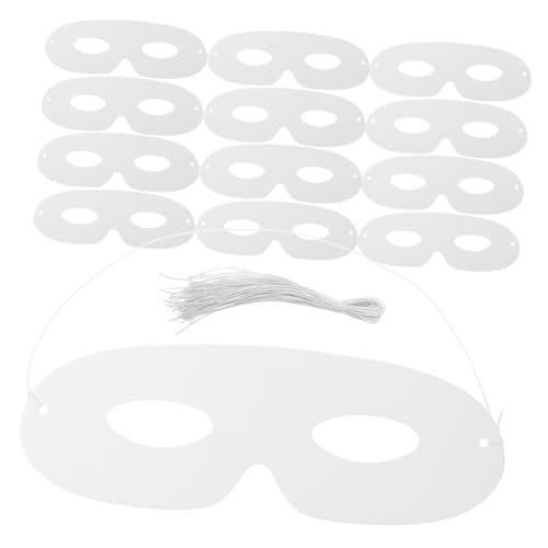 TOBBOMEY 60 Sets Leere Weiße Papiermasken Für Diy-kunstprojekte, Bemalbare Maskerade-gesichtsmasken Mit Seilen Für Halloween-partys Und Cosplay-zubehör von TOBBOMEY