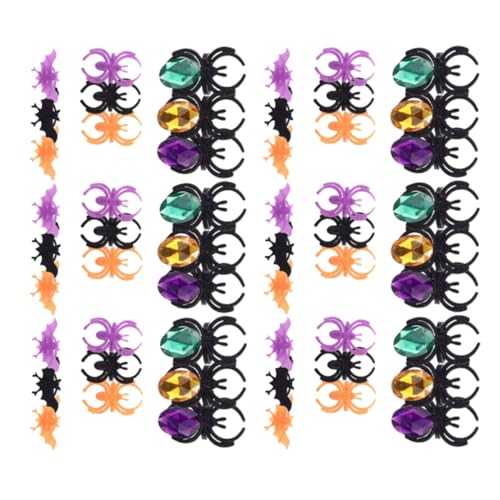 TOBBOMEY 60 Stück Teiliges Halloween Finger Ringset für Bunte Cartoon Spinnen und Fledermaus Ringe Lustige Fingerdekoration für Halloween Party Vielseitiges Mitgebsel für Kindergeburtstag TOBBOMEY 60 Stück Teiliges Halloween Finger Ringset für Bunte Cartoon Spinnen und Fledermaus Ringe Lustige Fingerdekoration für Halloween Party Vielseitiges Mitgebsel für Kindergeburtstag von TOBBOMEY