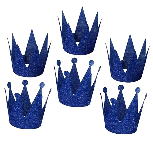 TOBBOMEY 6St Kronenhut Geburtstagsdekoration Partykrone aus Papier geldgeschenke geburtstag partyhüte Kinderkommode kindergeburtstag gastgeschenke Geburtstagsparty-Hut-Requisite Blue von TOBBOMEY