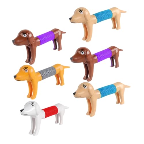 TOBBOMEY 6Stücke Hund Formen Pop Röhren Teleskopisches Sensory Toy für Stressabbau und Partyspaß von TOBBOMEY