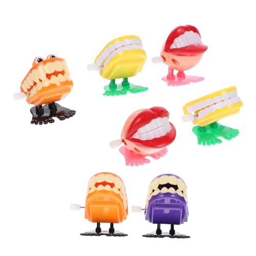 TOBBOMEY 7 Stück Teiliges Wind up Zähne aus Robustem Kunststoff Lustige Klappernde Laufzähne für Kreatives Aufziehspielzeug für Partydekoration und Spielerisches Lernen von TOBBOMEY