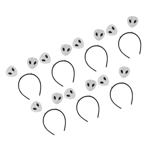 TOBBOMEY 7 Teiliges Kopfschmuck Party Halloween Stirnband Für Frauen Haarband Story Stirnband Kostüm Weltraum Zubehör Pailletten Cosplay Halloween Requisiten Hörner von TOBBOMEY