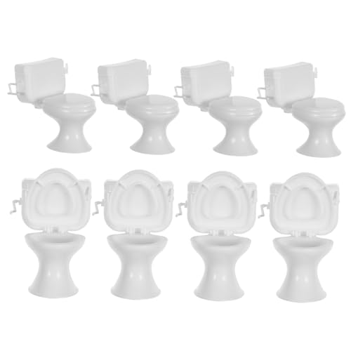 TOBBOMEY 8 Stück Puppenhaus-badezimmer-accessoires Kleine Toilette Für Puppenhaus Empfindlich Toilettenmodell Miniatur Toilette Im Maßstab 1:12 Form Babys Oh Realistisch Szene Plastik Weiß TOBBOMEY 8 Stück Puppenhaus-badezimmer-accessoires Kleine Toilette Für Puppenhaus Empfindlich Toilettenmodell Miniatur Toilette Im Maßstab 1:12 Form Babys Oh Realistisch Szene Plastik Weiß von TOBBOMEY