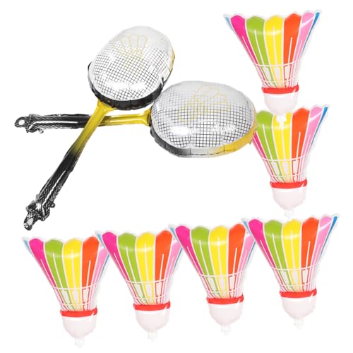 TOBBOMEY 8 Stück Teiliges Aluminiumfolie Badminton Ballon Robuste Langlebige Sport Luftballons zum Aufhängen Einfache Dekoration für Geburtstagsfeiern und Sportthemenpartys von TOBBOMEY