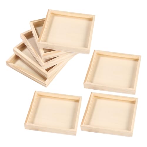 TOBBOMEY 8 Stück Teiliges Holz Puzzle Tablett Präzise Flache Sortier und Aufbewahrungstrays für Puzzles Tragbarer Organizer für Räumliche Vorstellungskraft Naturbelassenes Material für von TOBBOMEY