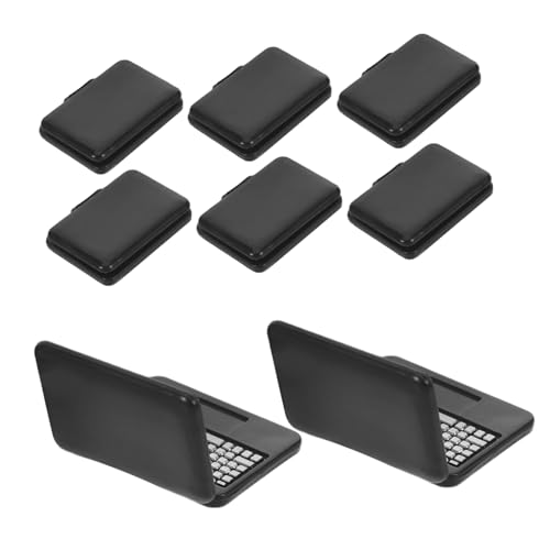 TOBBOMEY 8 Stück Teiliges Miniatur-Dollhouse-laptops aus Kunststoff Realistische Faltbare Miniatur-Computer für Pädagogisches Kreativität und Rollenspiel von TOBBOMEY